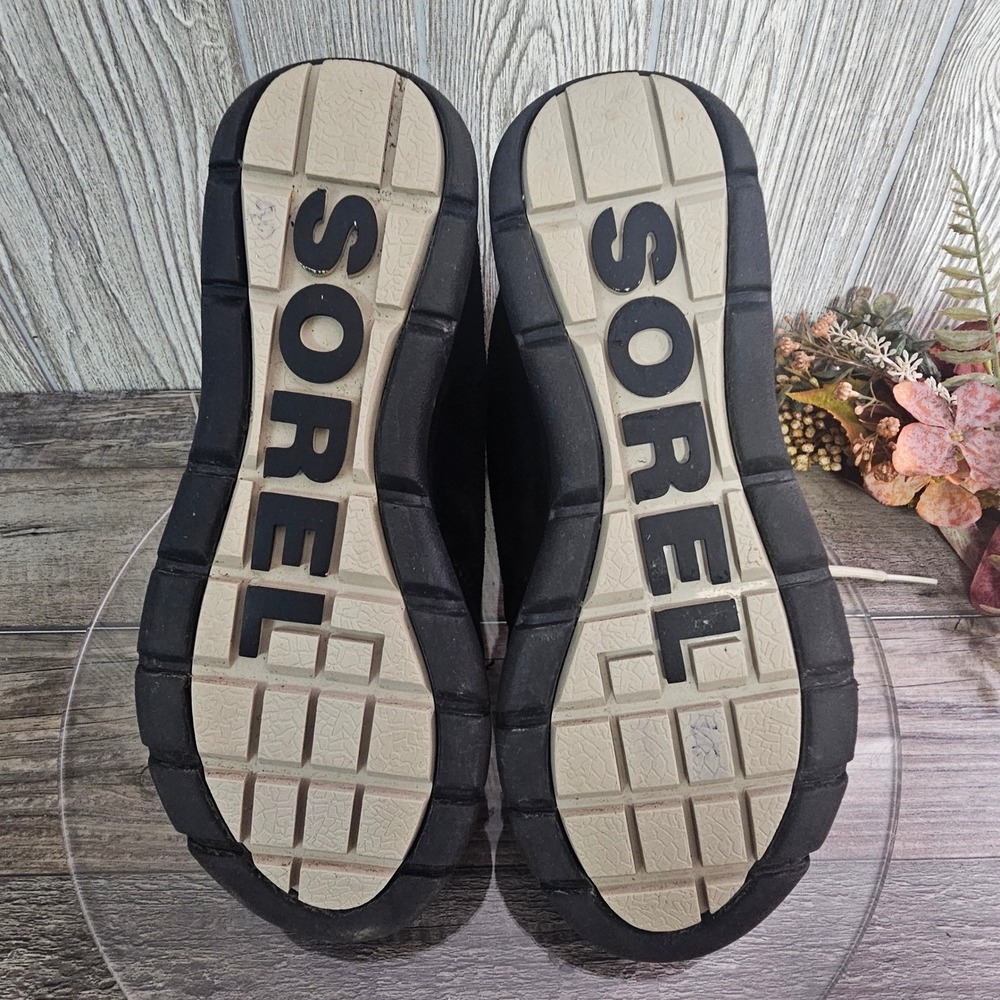 Sorel Explorer Joan Women's 8 Waterproof Black Suede Faux Fur‎ Winter Boots - Picture 6 of 7